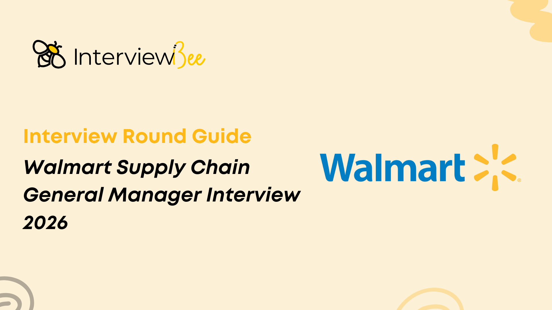 Walmart Supply Chain General Manager Interview